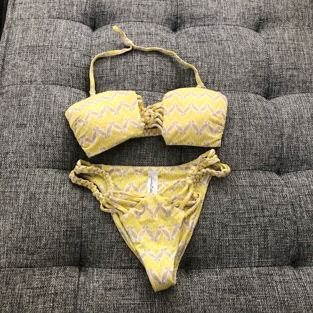 Frankie’s Bikini Yellow Chevron Brazilian bikini